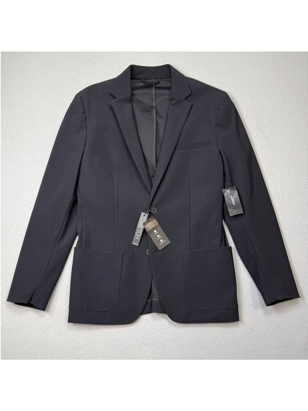 Alfani Men's Alfatech Notch Lapel Patch Pocket Blazer, Deep Black Medium $140